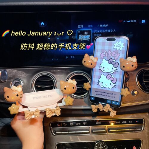 出风口重力导航车内手机架装饰女