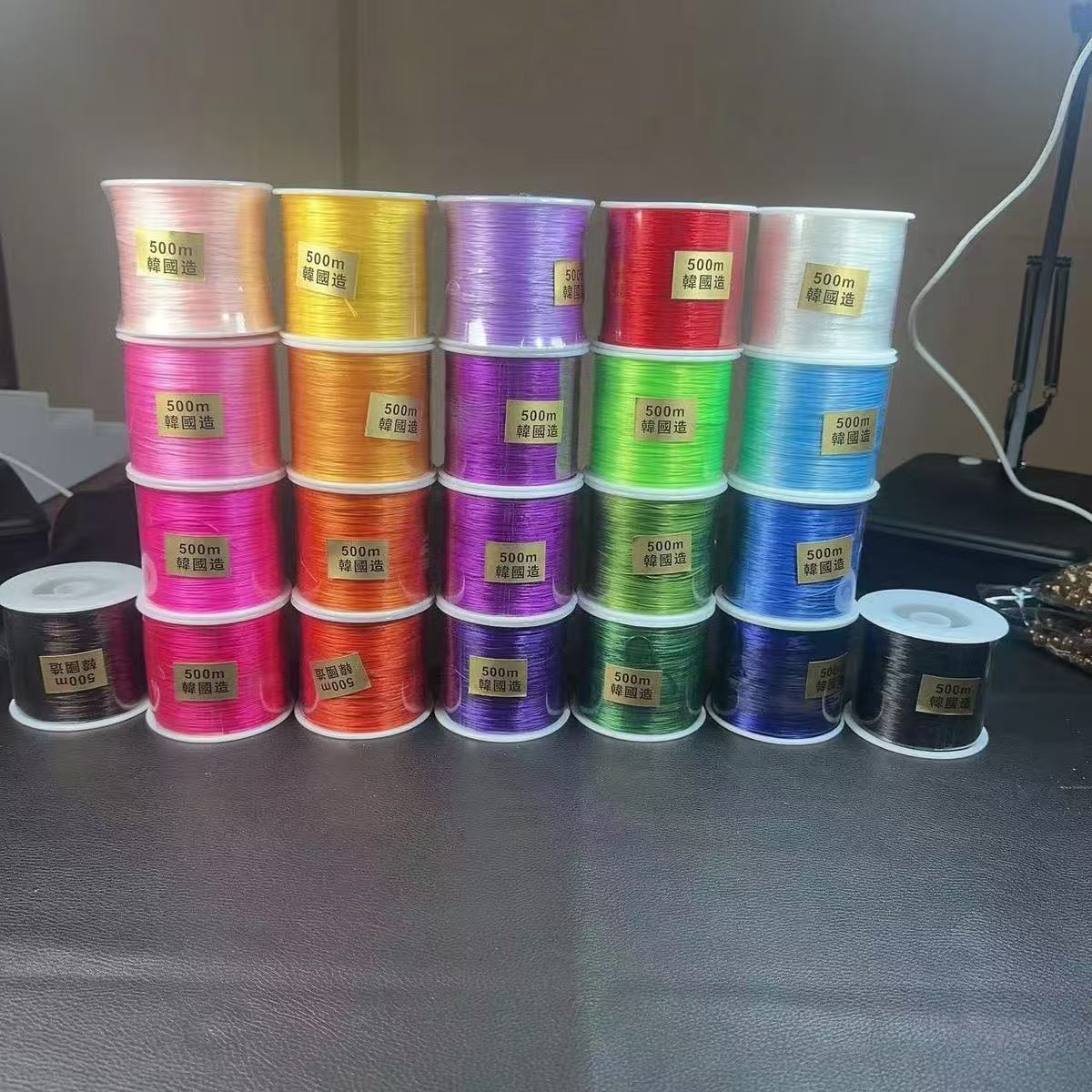 韩国造500米高弹性扁形串珠进口耐磨弹力绳穿珠线扁形弹力线大卷