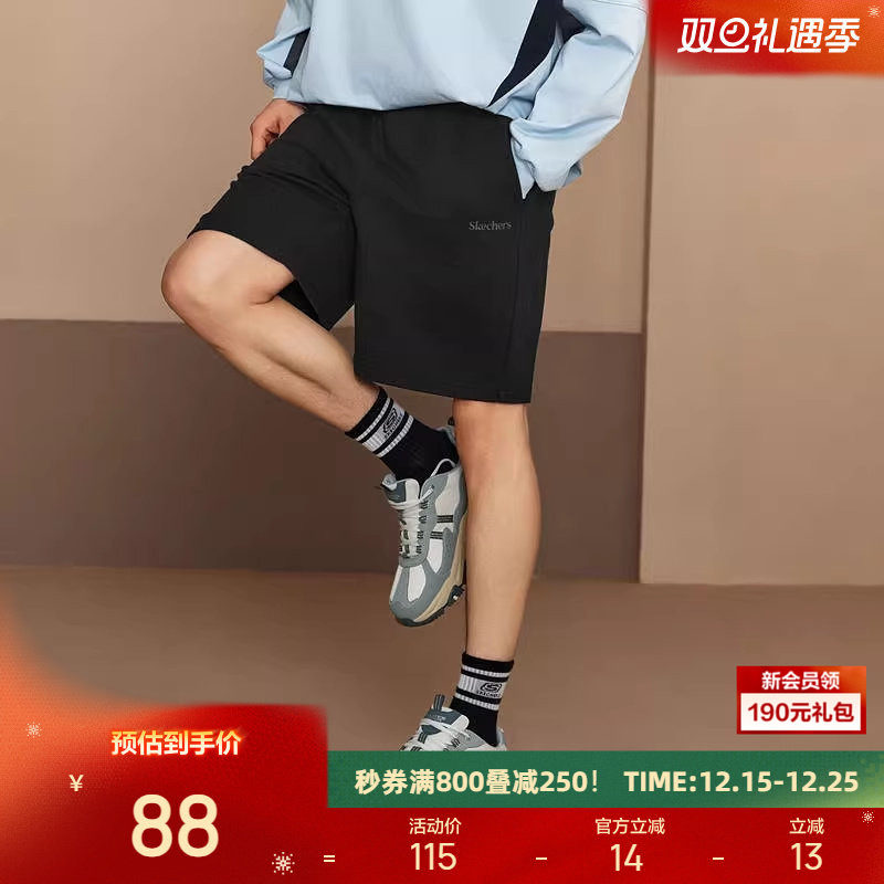 成毅同款|斯凯奇运动短裤2025年男子休闲柔软舒适跑步复古