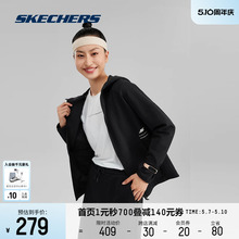 Skechers斯凯奇2024男女情侣款防风连帽外套拉链运动上衣跑步户外