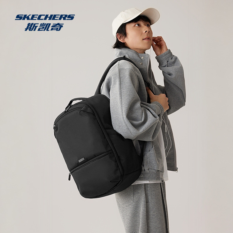 斯凯奇商务包秋季男女通用大容量随身登机拉杆插箱通勤双肩包