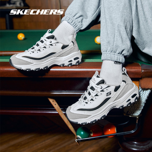 黑白熊猫鞋Skechers增高情侣