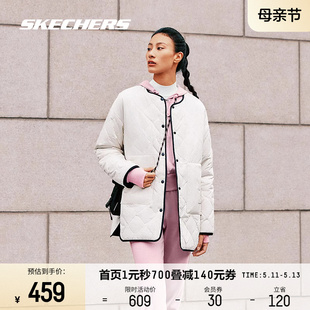 Skechers斯凯奇2024新款 女士中长款 棉外套下摆开衩双面穿两侧插袋