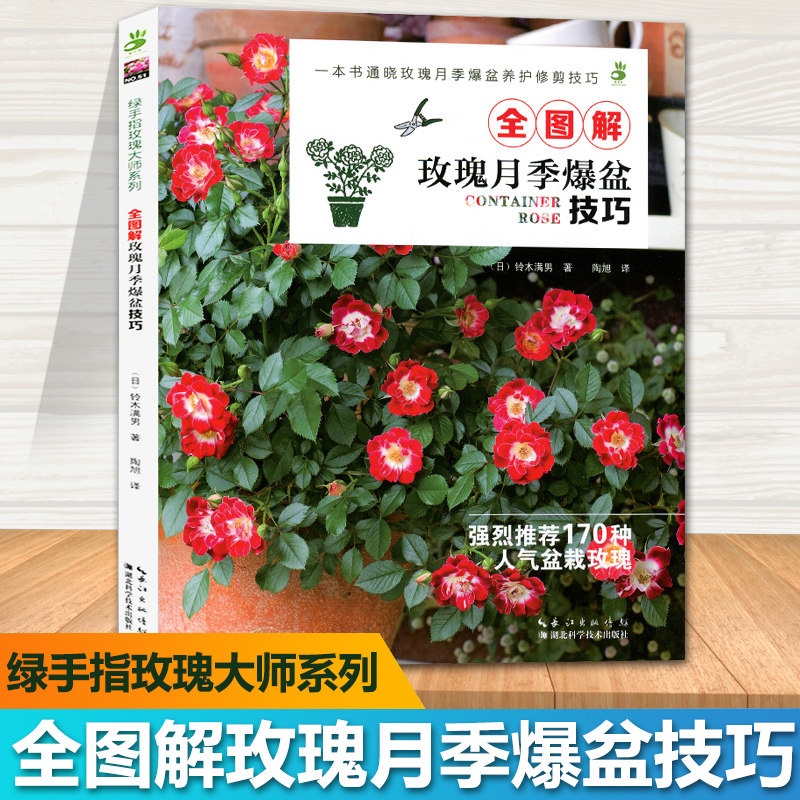 绿手指园艺丛书 全图解玫瑰月季爆盆技巧 玫瑰月季培育栽培园艺种植入门教程家庭园艺12月计划花卉技巧爆盆养护修剪玫瑰种植图书籍