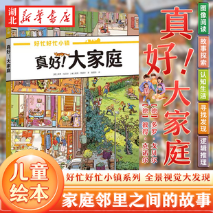 好忙好忙小镇 真好!大家庭 全景视觉大发现故事中文版去赶集去郊游大家庭快点开工啦无字纸板书籍小学生课外阅读儿童绘本图画书