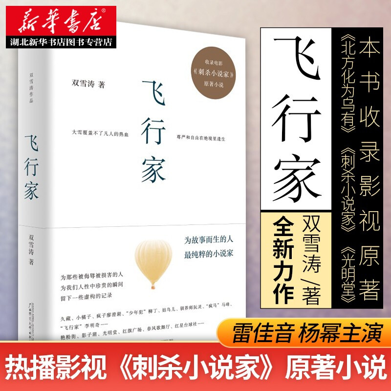 新华正版飞行家双雪涛著杨幂雷佳音董子健于和伟主演电影刺杀小说家原著平原上的莫西作者新作小说畅销经典文学小说