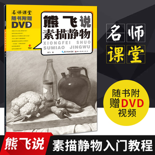 【赠DVD】熊飞说素描静物 素描书籍教材临摹入门自学零基础教程 动静物人物风景美术生专用彩铅笔画速写结构石膏备考手绘基础绘画