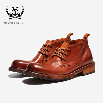 YO-B1212男款真皮保暖中帮男士马丁靴潮高帮皮鞋复古英伦风男鞋