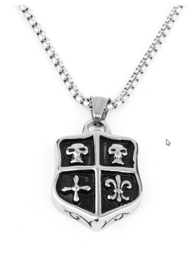 朋克风骷髅盾牌合金欧美饰品吊坠