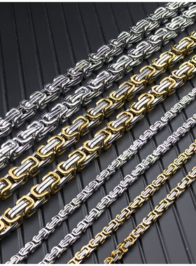 霸气风手工帝王多色钛钢男士项链