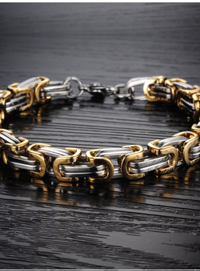 欧美风饰品男士复古帝王链条手环