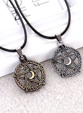 浪漫派对男士钛钢五角星锁骨链