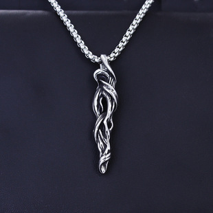 项链高级感浮木长款复古吊坠轻奢设计感小众毛衣链男复古配饰