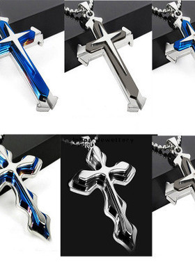 男士钛钢项链花纹情侣韩国吊坠