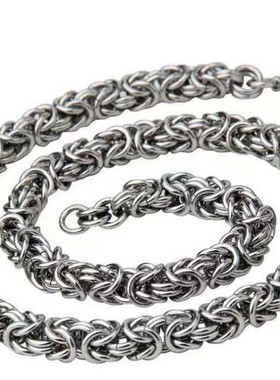 编织手工钛钢男士饰品毛衣链