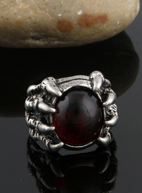 莫比乌斯环霸气风龙爪红宝石戒指