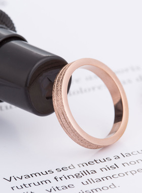 时尚风韩版磨砂学生情侣钛钢对戒