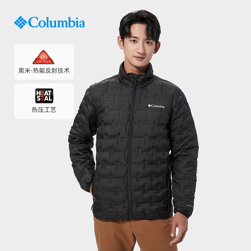 哥伦比亚户外轻薄羽绒服男2025秋冬热能保暖立领650篷外套WE8412