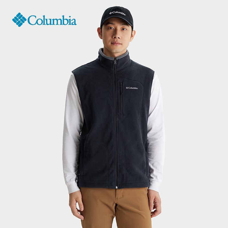 Columbia哥伦比亚户外抓绒衣马甲男25秋冬新款立领无袖背心AE1056