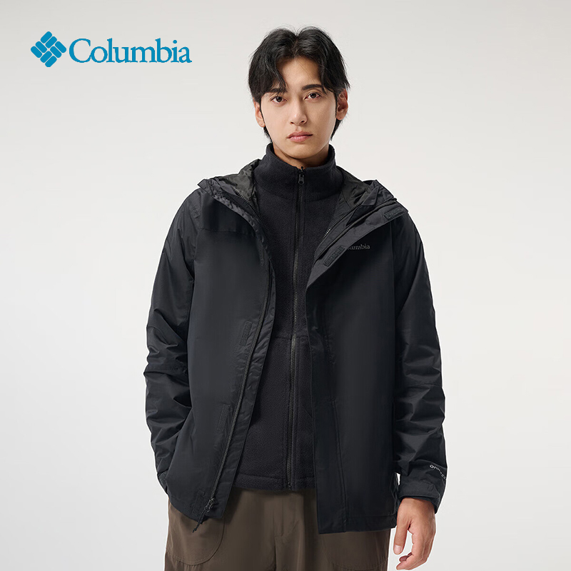 Columbia哥伦比亚三合一冲锋衣男士24秋冬抓绒内胆保暖外套WE3321