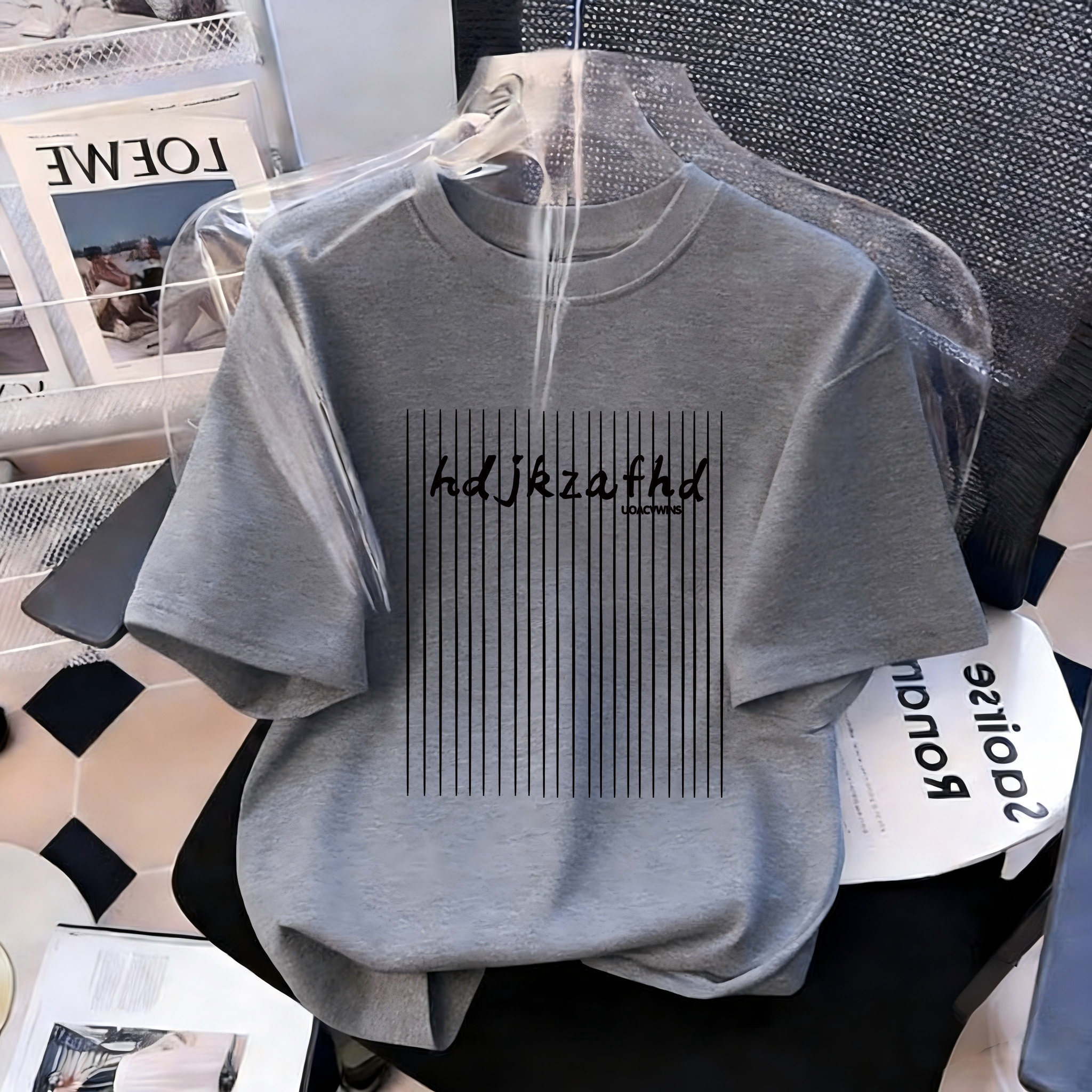 夏季纯棉正肩短袖t恤女2026新款爆款设计感小众美式宽松半袖上衣