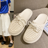 包头拖鞋 办公室懒人半拖女沙滩凉拖鞋 女士外穿夏洞洞鞋 2026年时尚