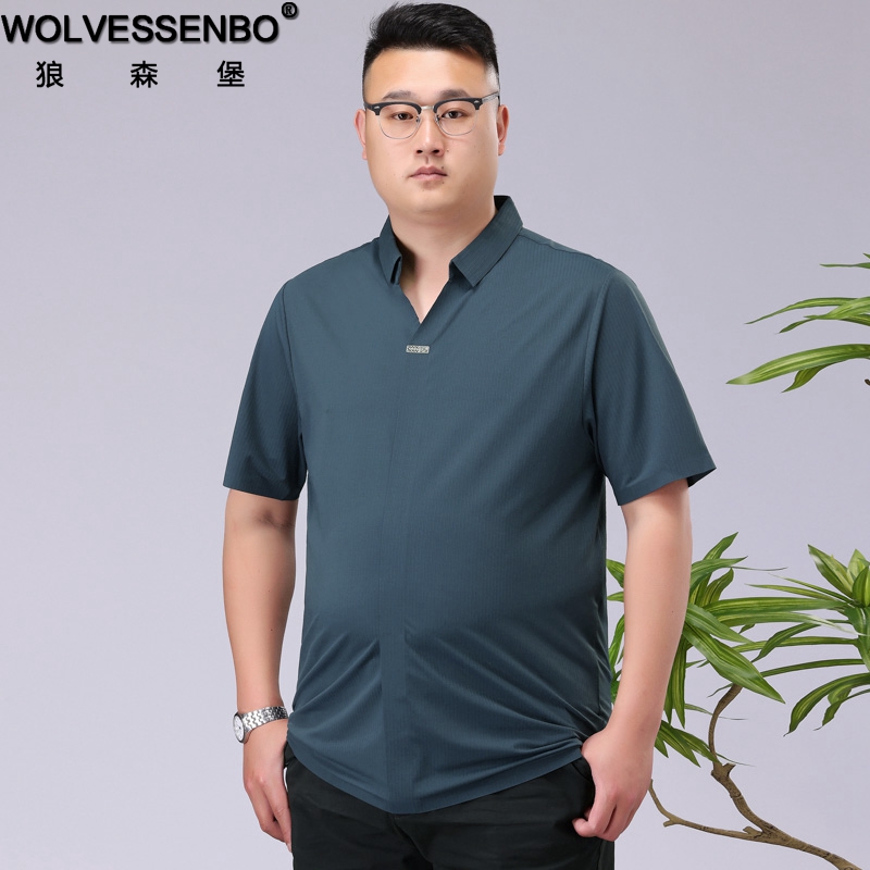 中年男士时尚休闲加肥加大T恤衫