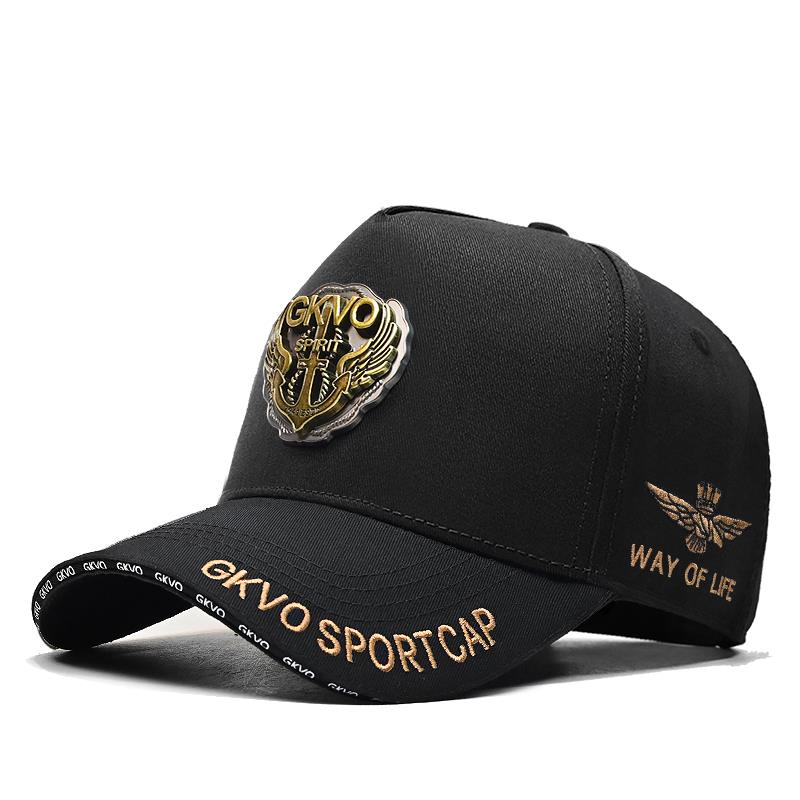 鸭舌帽男春秋铜标刺绣棒球帽