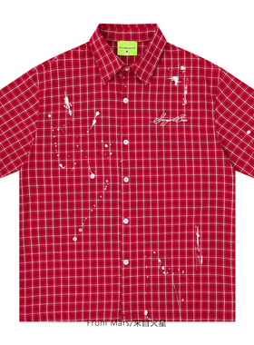From Mars Street style ink splashing short-sleeved shirt