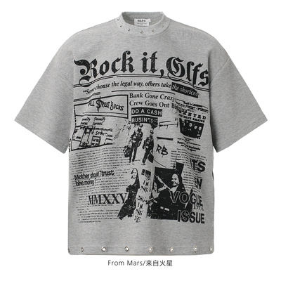 各奔东西宽松字母印花短袖T恤