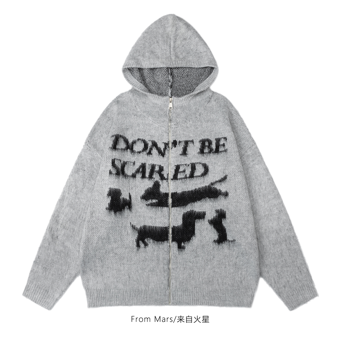 连帽开衫外套宽松针织衫毛衣vibe