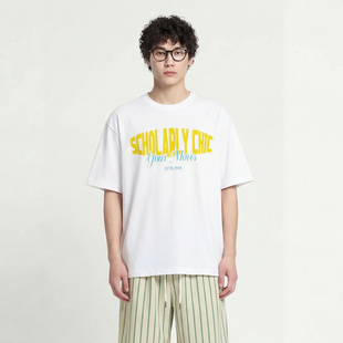 From Mars College style yellow and blue contrast T-shirt