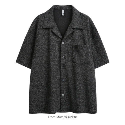 不可战胜古巴领宽松短袖衬衫BF
