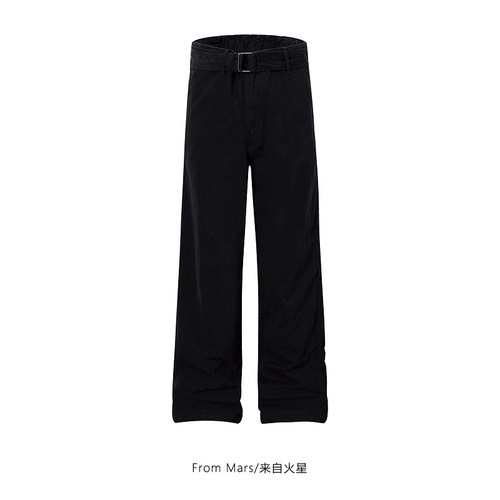 纯色vibe宽松牛仔直筒长裤新