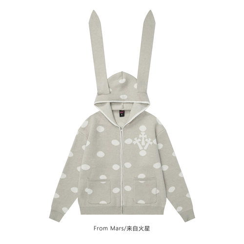 日有小暖兔耳朵宽松针织衫毛衣