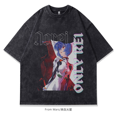 抓紧拍照宽松洗水圆领短袖T恤