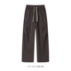 情侣裤 From 子 美式 纯色褶皱抽绳直筒阔腿宽松卫裤 Mars 时间交替