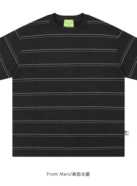 From Mars 听我碎碎念 潮流时尚经典撞色条纹款式男女不过时短袖T