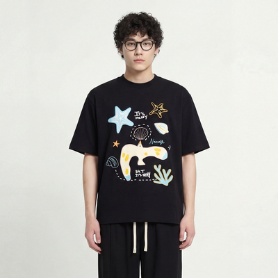 但没关系贝壳印花宽松短袖T恤BF