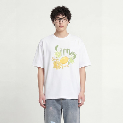 Citrus水果半袖宽松圆领短袖T恤