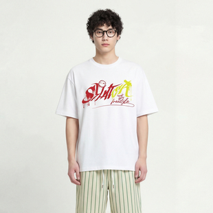 From Mars White and yellow contrast T-shirt black