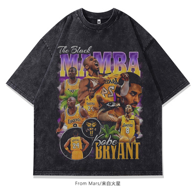 一样精彩宽松水洗做旧短袖T恤