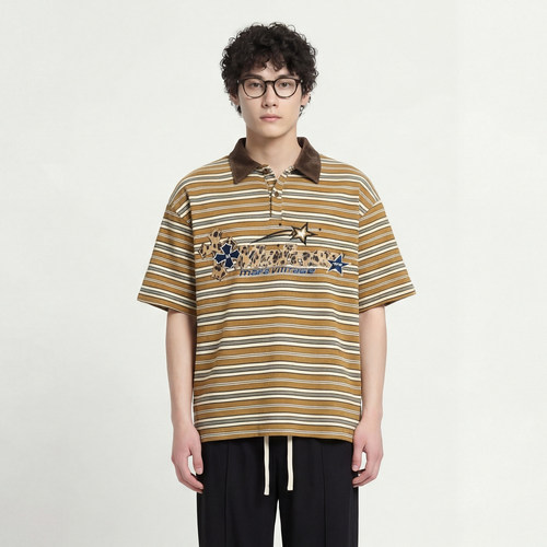 平淡日子Polo衫宽松男女短袖T恤