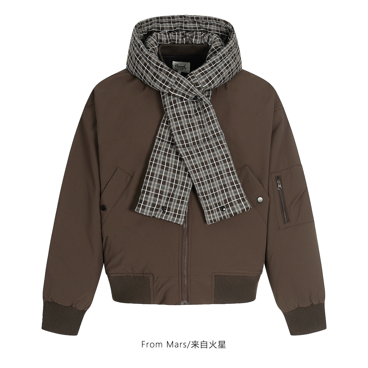 没有看破连帽加厚宽松棉服外套