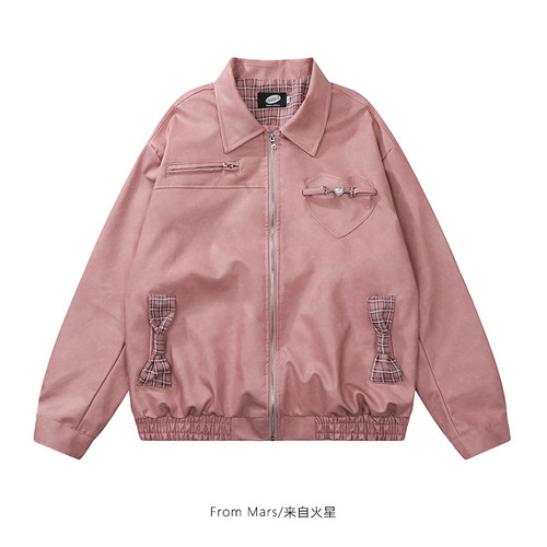 爱心夹克宽松休闲机车外套ins