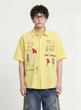 From Mars Right and wrong loose short-sleeved shirt