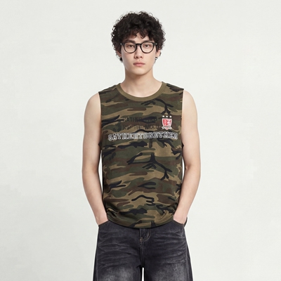 工装风迷彩街头风坎肩做旧背心