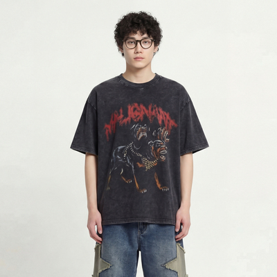 不给面子宽松休闲圆领短袖T恤