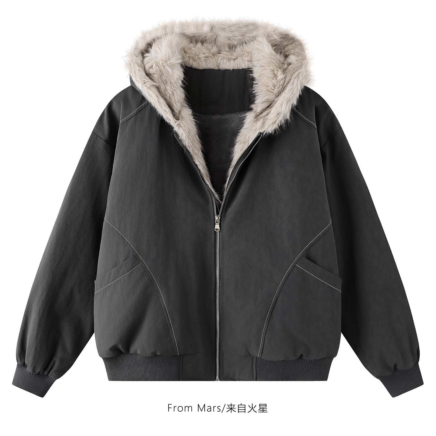 离开借口宽松保暖设计感羽绒服