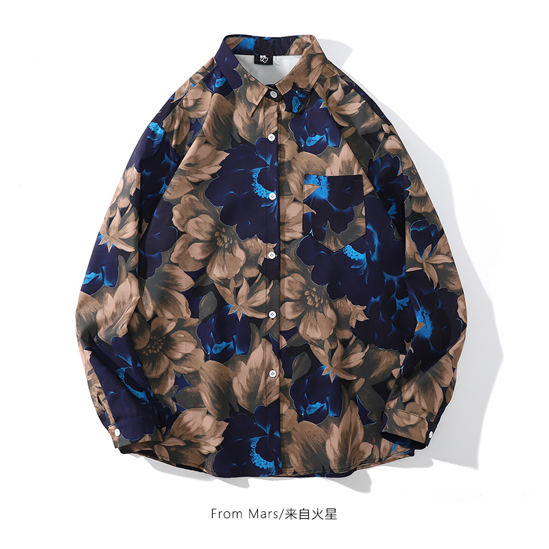 From Mars黑夜里的绽放 复古油画艺术感潮牌街头百搭嘻哈休闲个性